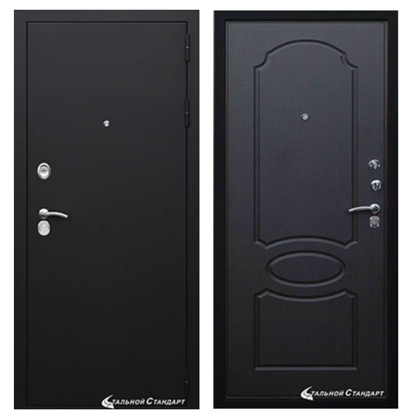 Входная дверь Стальной Стандарт S1 Муар Венге