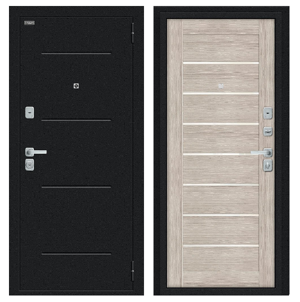 Входная дверь BRAVO Техно/BChrome Cappuccino Melinga