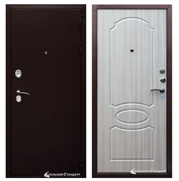 Входная дверь Стальной стандарт S1 Белый дуб