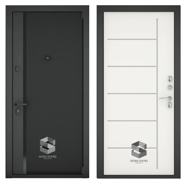 Входная дверь Sigma (Сигма) Black Edition Белый ясень