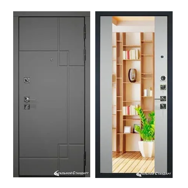 Входная дверь Стальной стандарт S19 с зеркалом