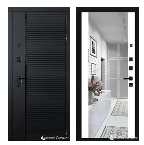 Входная дверь Броня Piano с зеркалом