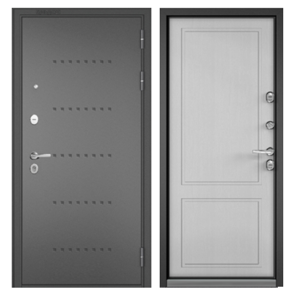 Дверь Мастино Термо Сплит Букле Антрацит Дуб белый скандинавский (907)