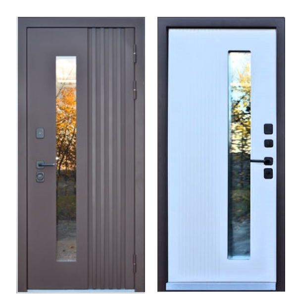 Входная дверь Броня Марс 8017 стеклопакет с терморазрывом