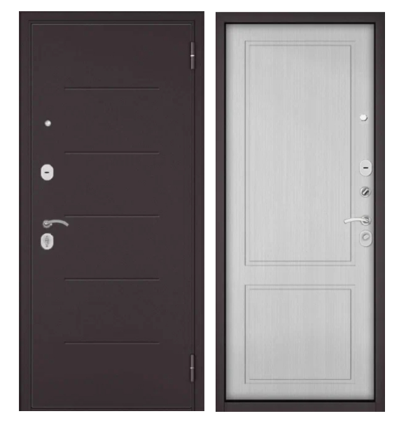Входная дверь Мастино ХОУМ ЭКО Букле шоколад/Ларче белый (101)
