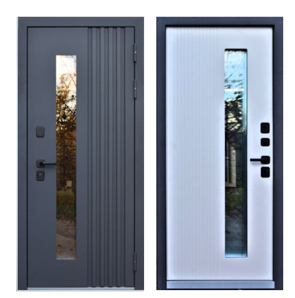 Входная дверь Броня Марс 7024 стеклопакет с терморазрывом