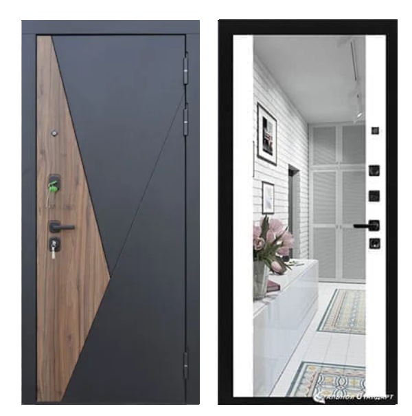 Входная дверь Броня Геометрия Белый софт тач