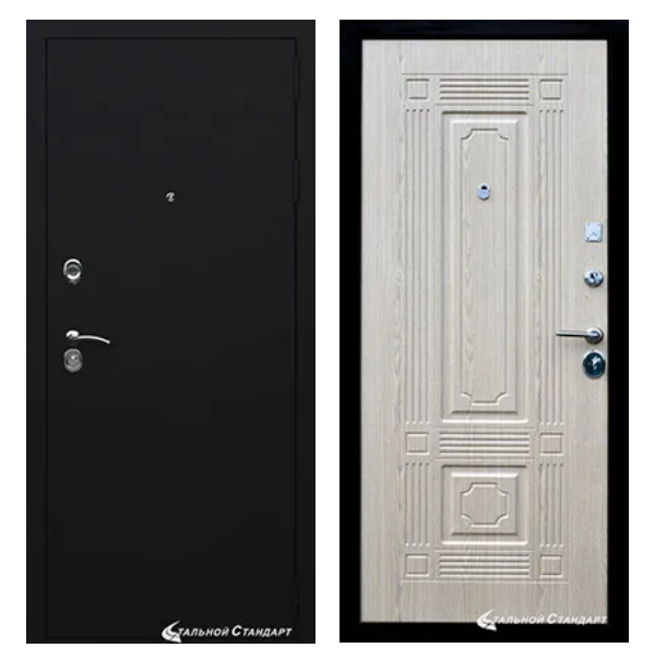 Входная дверь Стальной стандарт S11 (черная шагрень)