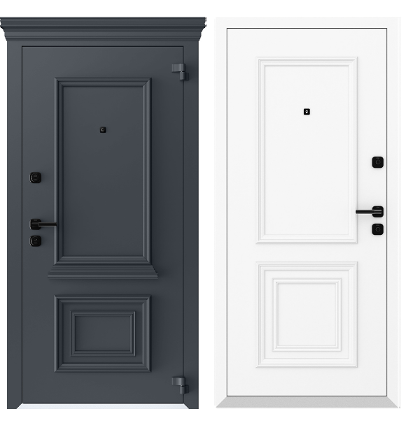 Входная дверь Elartum термо AG6016 7024 - Белый камень 9016