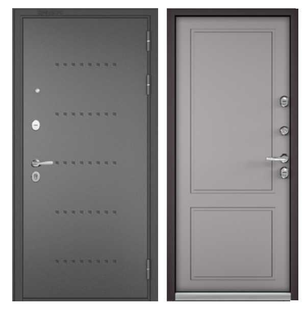 Дверь Мастино Термо Сплит Букле Антрацит Эмаль светло-серая (907)
