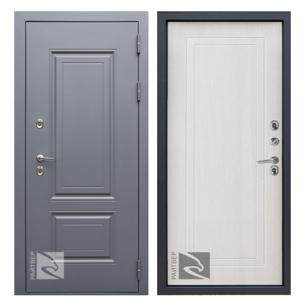 Входная дверь Райтвер Консул RAL 7024 Ясень белый