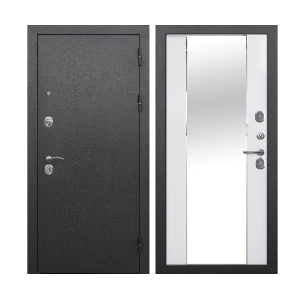 Входная дверь Феррони термо серебро зеркало фацет