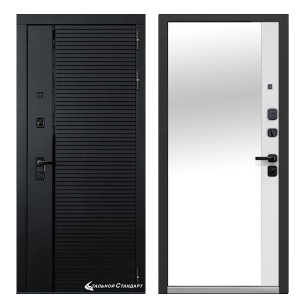 Входная дверь Броня Piano с зеркалом (МАКСИ)