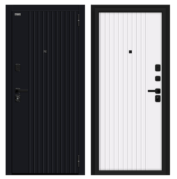 Входная дверь BRAVO Граффити-32/SBlack White Pro