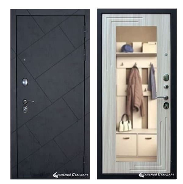 Входная дверь Броня Барселона с зеркалом