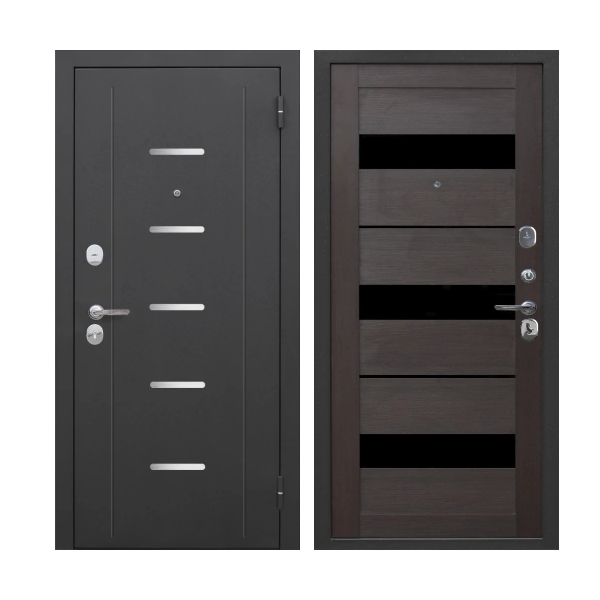 Входная дверь Феррони  7,5 см муар царга Темный Кипарис