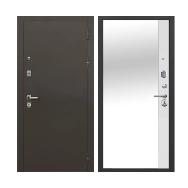 Входная дверь Феррони 9 см АНТИК СЕРЕБРО зеркало