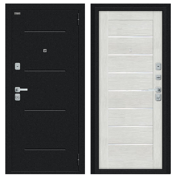 Входная дверь BRAVO Техно/BChrome Bianco Melinga