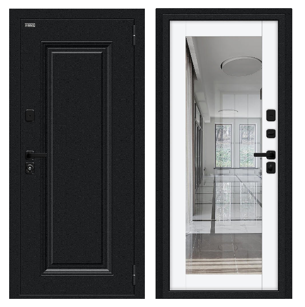 Входная дверь BRAVO Thermo Флэш МФ/SBlack White Silk